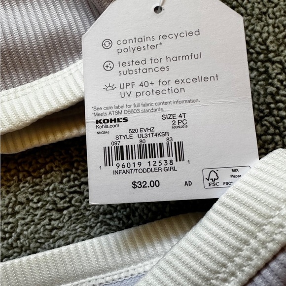 NWT Little Co. 4T Two Piece Bathing Suit - Picture 3 of 4